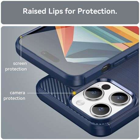 Carbon Fiber Design Cover for iPhone 15 Pro Max Shockproof Case