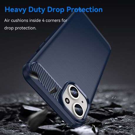 Carbon Fiber Design Cover for iPhone 15 Plus Shockproof Case