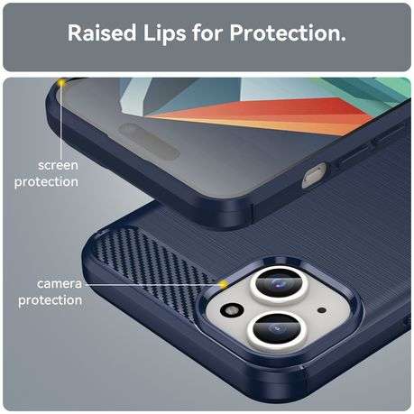 Carbon Fiber Design Cover for iPhone 15 Plus Shockproof Case