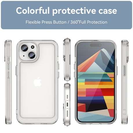 Candy Series Clear Cover for iPhone 15 Shockproof Case