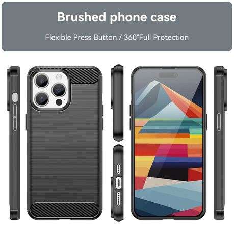 Carbon Fiber Design Cover for iPhone 15 Pro Max Shockproof Case