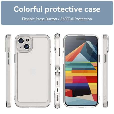 Candy Series Clear Cover for iPhone 15 Plus Shockproof Case