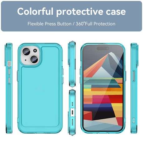 Candy Series Clear Cover for iPhone 15 Shockproof Case