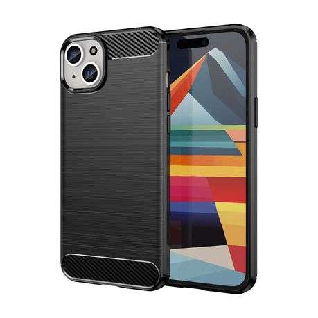 Carbon Fiber Design Cover for iPhone 15 Plus Shockproof Case