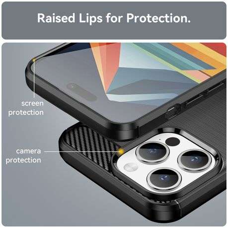 Carbon Fiber Design Cover for iPhone 15 Pro Max Shockproof Case