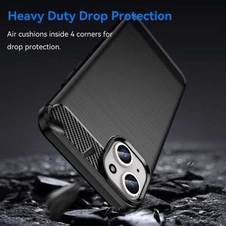 Carbon Fiber Design Cover for iPhone 15 Plus Shockproof Case