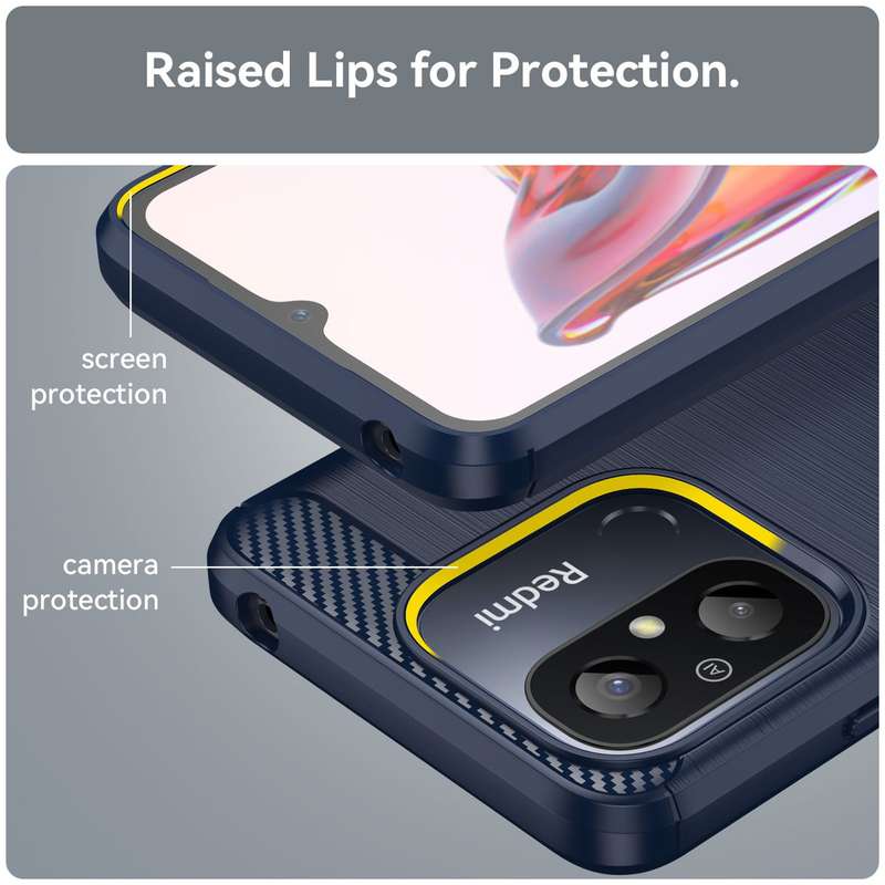 Redmi 12C Shockproof Carbon Fiber Design Cover