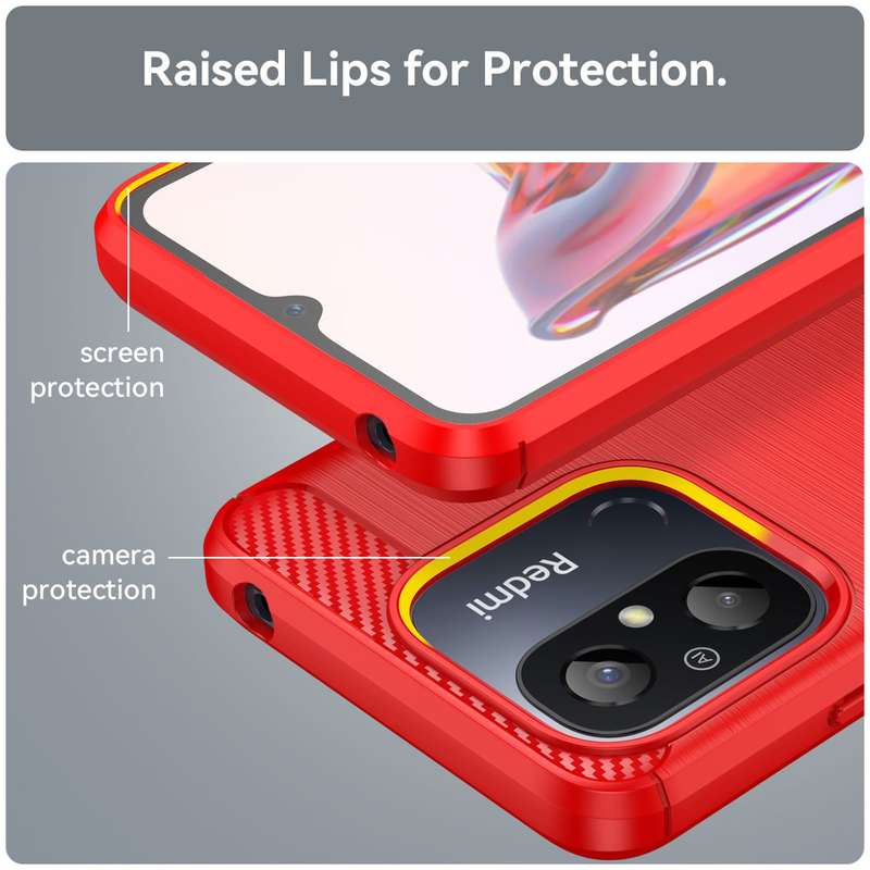 Redmi 12C Shockproof Carbon Fiber Design Cover