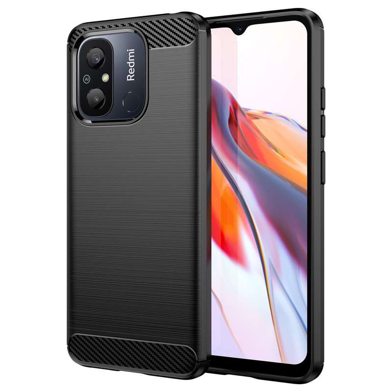 Redmi 12C Shockproof Carbon Fiber Design Cover