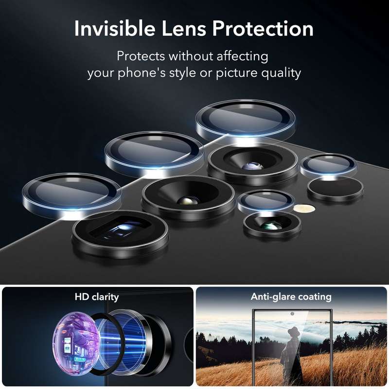ESR Tempered Glass Screen & Camera Lens Protectors Set For Galaxy S24 Ultra