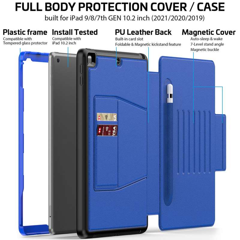 CellTime LeatherBlazer ShockProof Rugged Cover for iPad 9th Gen /8/7 Gen 10.2 inch