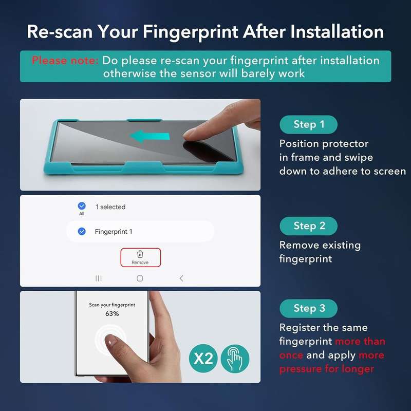 ESR Tempered Glass Screen & Camera Lens Protectors Set For Galaxy S24 Ultra