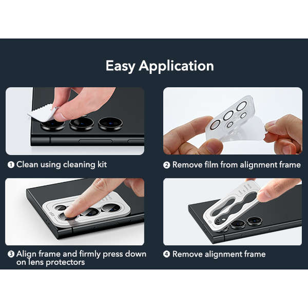 ESR Tempered Glass Screen & Camera Lens Protectors Set For Galaxy S24 Ultra