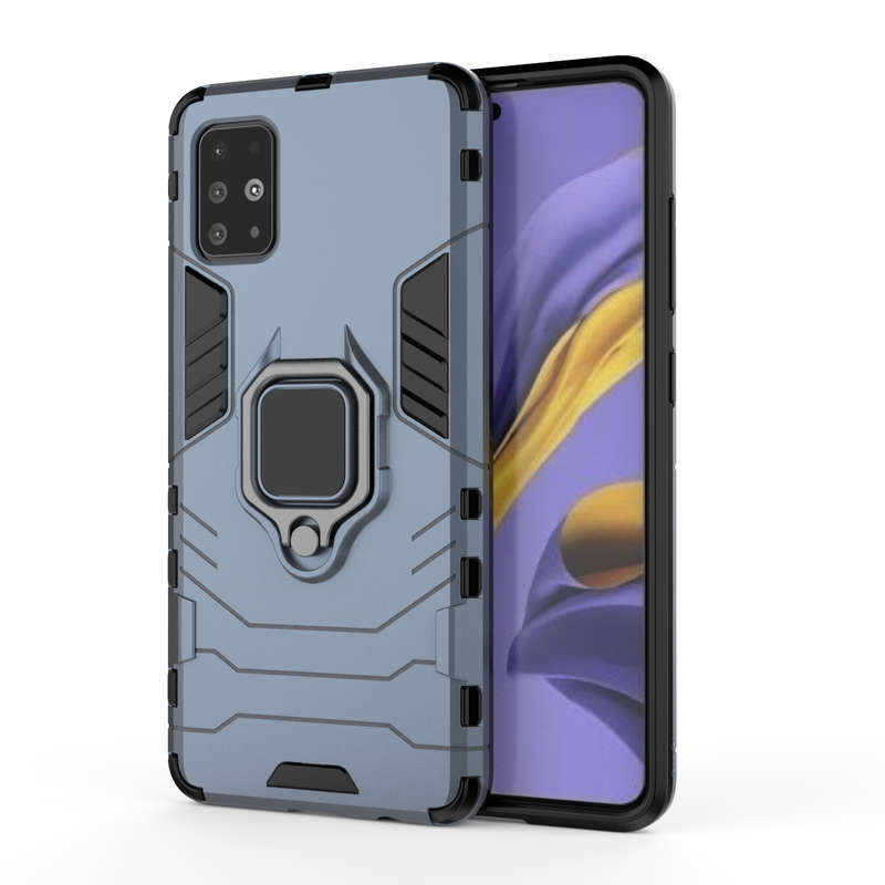 Galaxy A21s Shockproof Black Panther Magnetic Ring Stand Cover