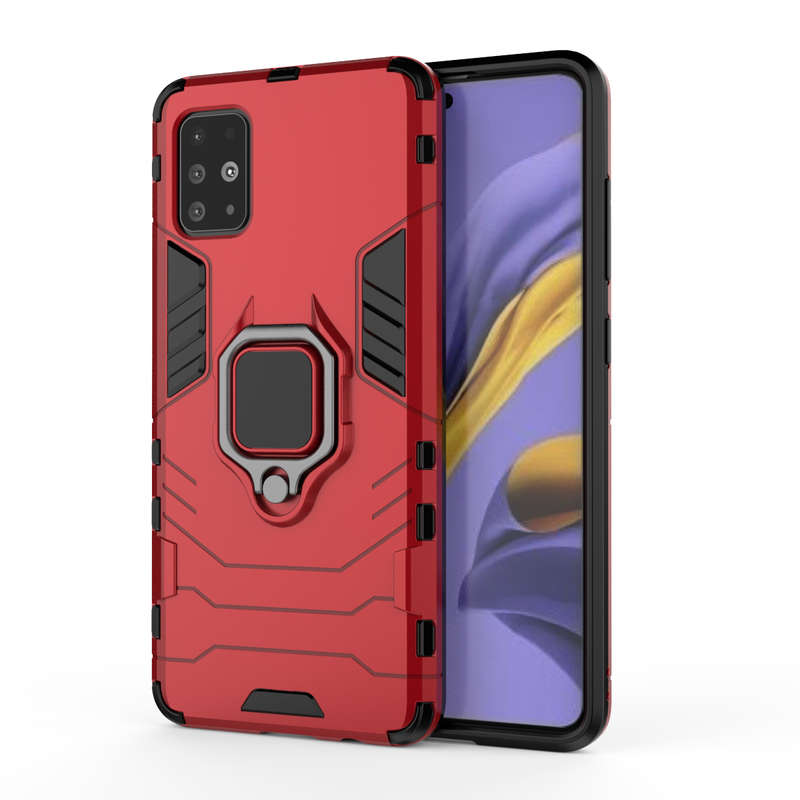 Galaxy A21s Shockproof Black Panther Magnetic Ring Stand Cover