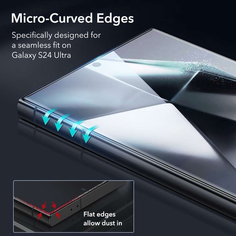 ESR Tempered Glass Screen & Camera Lens Protectors Set For Galaxy S24 Ultra