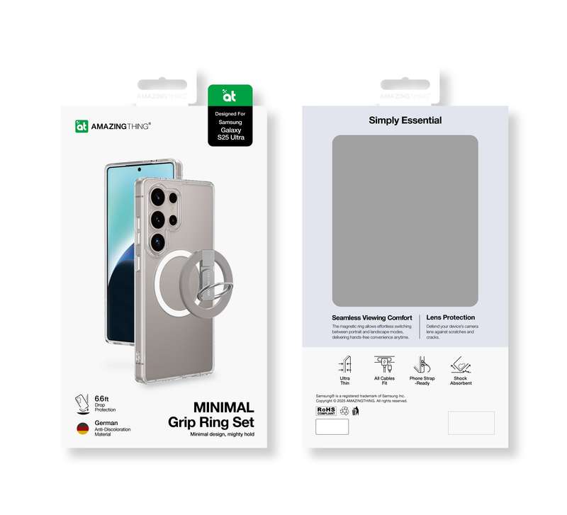 AMAZINGTHING Minimal Mag Case Grip Ring Set for Galaxy S25/S25+/S25 Ultra Cover