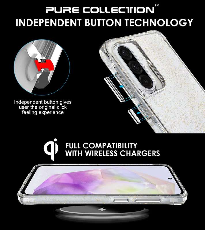 Pure Glitter Cover for Samsung Galaxy A36 Shockproof Case