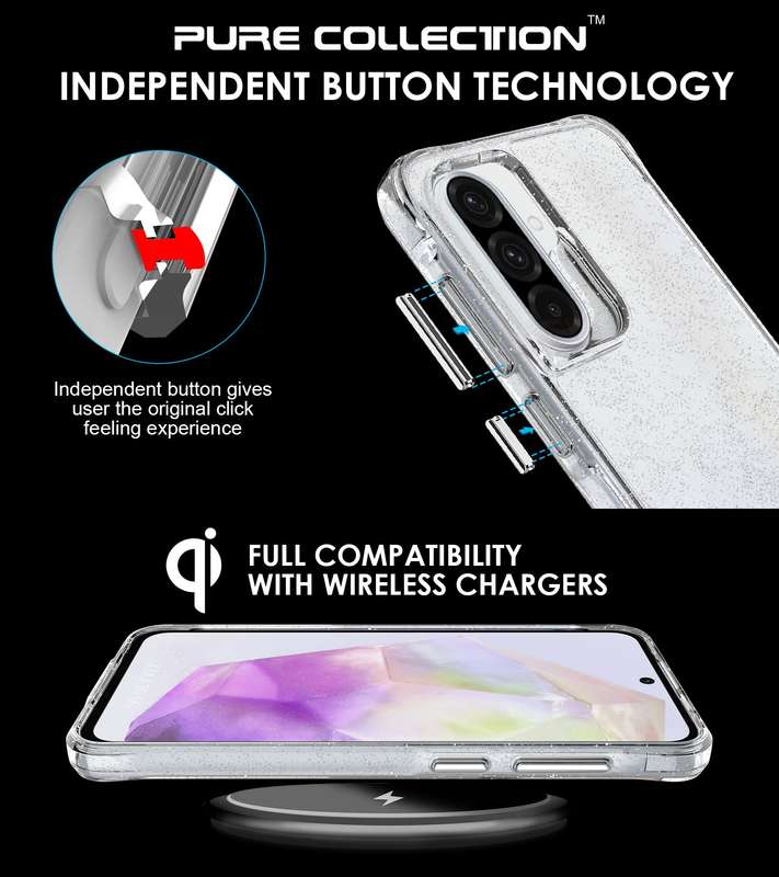 Pure Glitter Cover for Samsung Galaxy A36 Shockproof Case