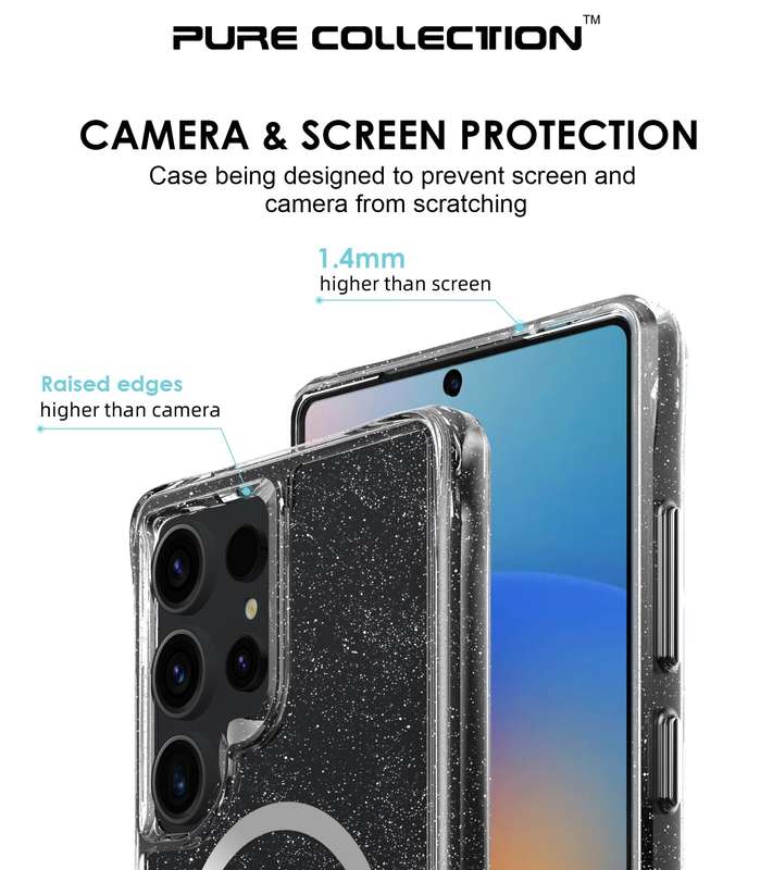 CellTime Galaxy S25 Ultra Pure Glitter MagSafe Cover Shockproof Case