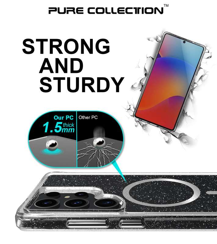 CellTime Galaxy S25 Ultra Pure Glitter MagSafe Cover Shockproof Case