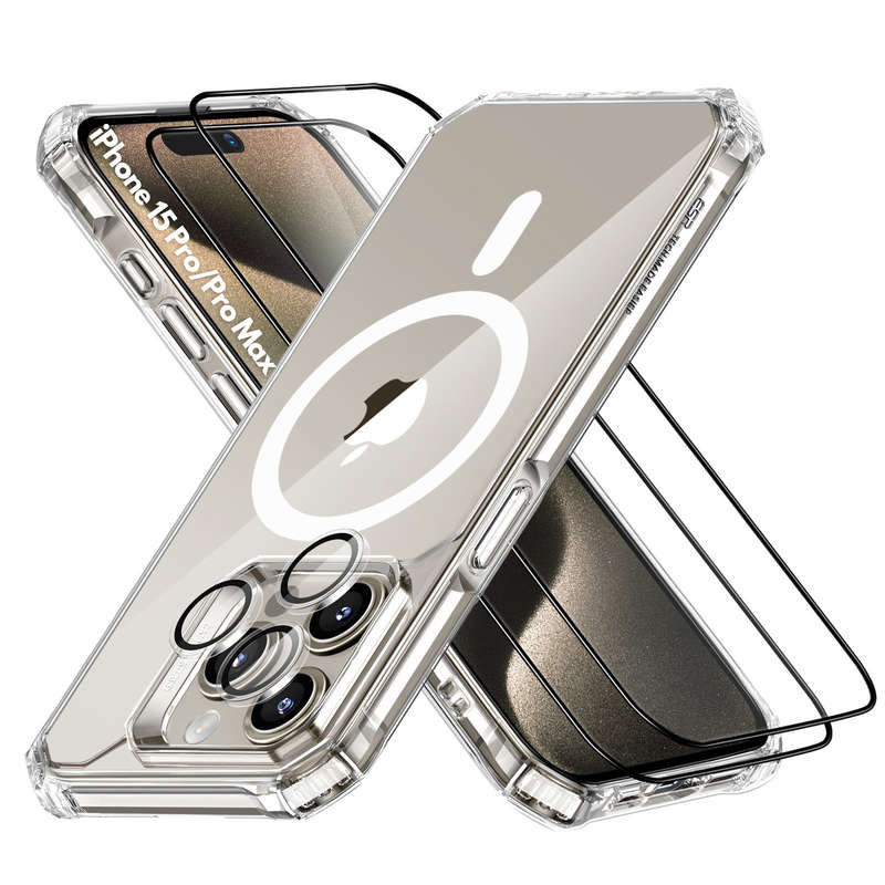 ESR iPhone 15 Pro / 15 Pro Max Air Armor MagSafe Cover & Protector Set