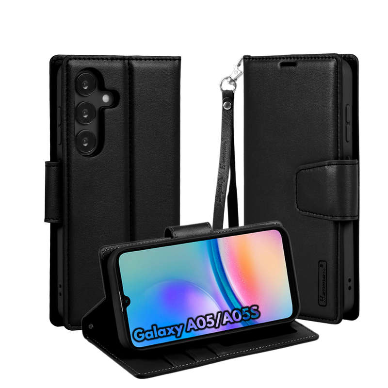 Hanman Classic Flip Leather Wallet Cover for Galaxy A05 / A05S