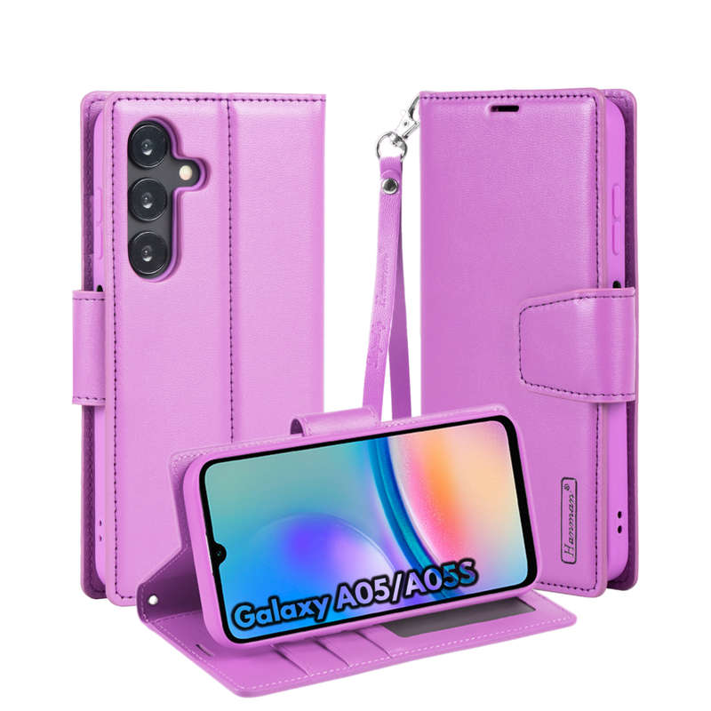 Hanman Classic Flip Leather Wallet Cover for Galaxy A05 / A05S