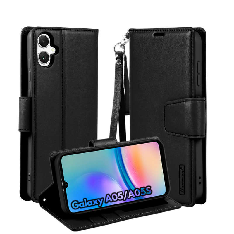 Hanman Classic Flip Leather Wallet Cover for Galaxy A05 / A05S