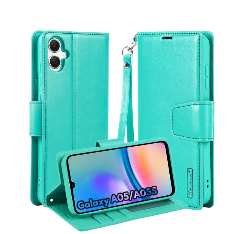 Hanman Classic Flip Leather Wallet Cover for Galaxy A05 / A05S