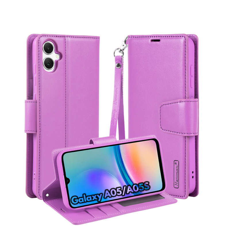 Hanman Classic Flip Leather Wallet Cover for Galaxy A05 / A05S