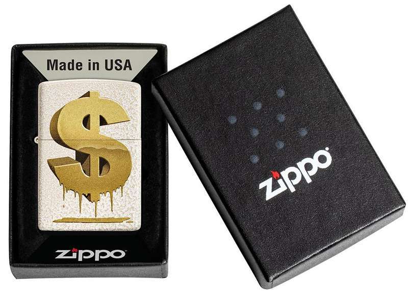 Zippo Lighter Drippy Dollar Design