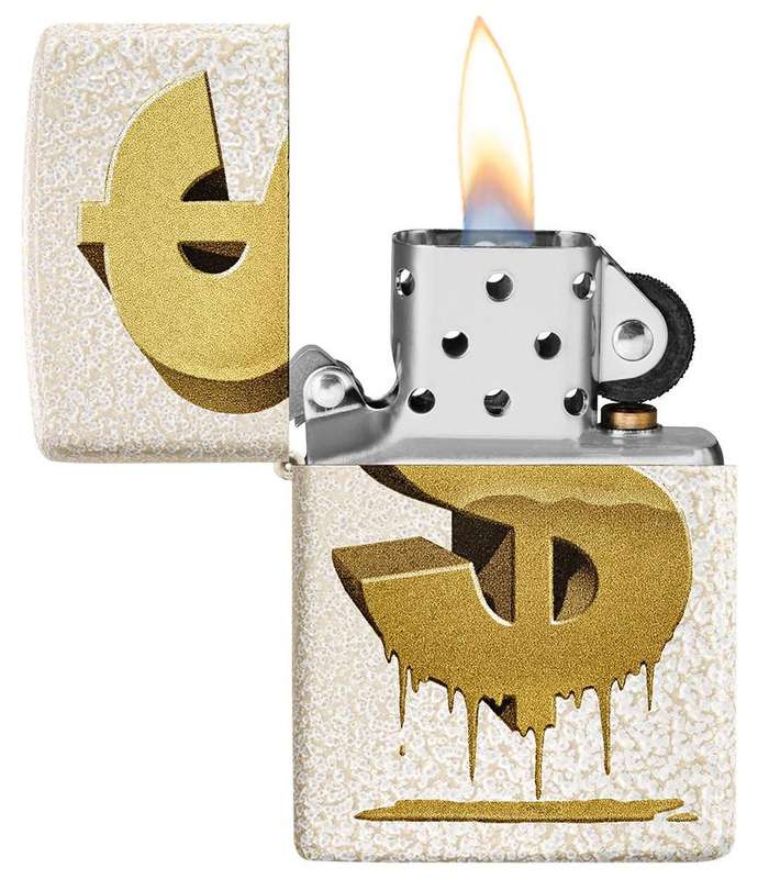 Zippo Lighter Drippy Dollar Design