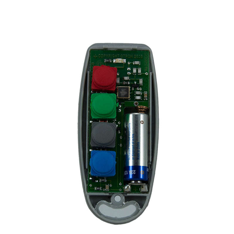 QTron blue and grey 4 button remote transmitter 403mhz