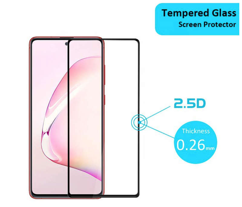 CellTime Full Tempered Glass Screen Guard for Samsung Galaxy Note 10 Lite