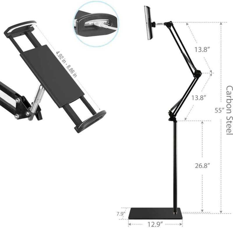 Adjustable Flexible iPad / Tablet / Smartphone Floor Stand