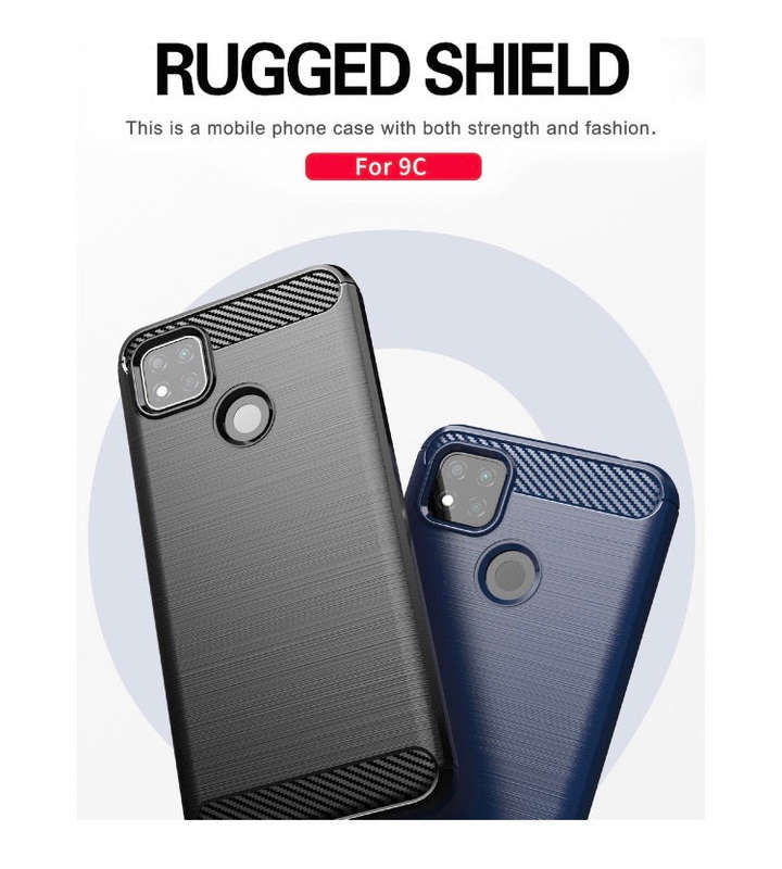 CellTime Xiaomi Redmi 9c Shockproof Carbon Fiber Design Cover