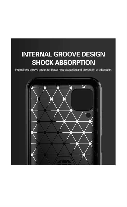 Huawei P40 Lite Shockproof Carbon Fiber Design Cover - Blue