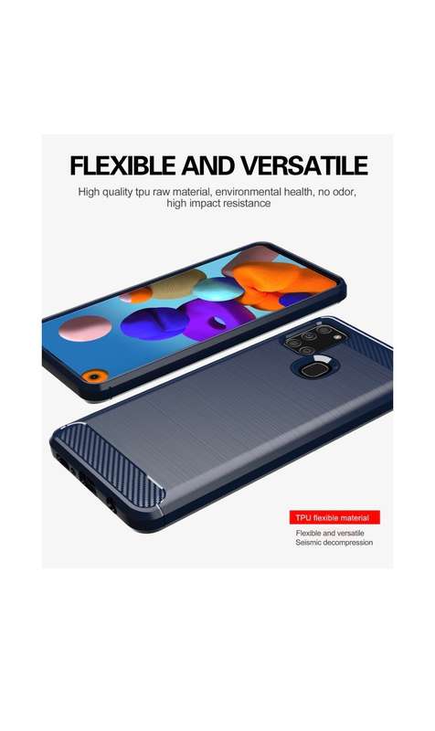 Galaxy A21S Shockproof Carbon Fiber Design Cover