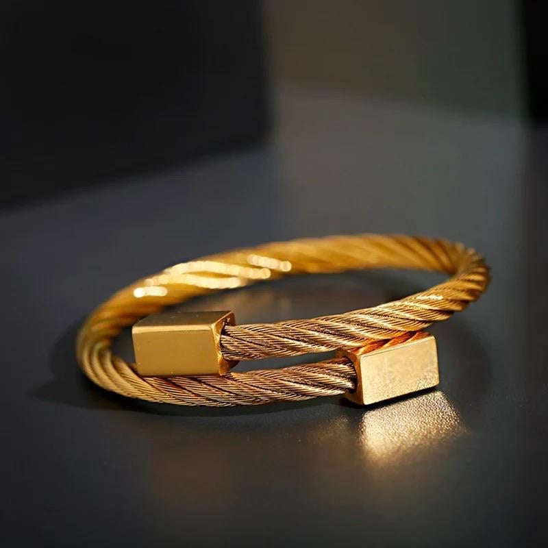 Argent Craft Twisted Cable Bracelet (gold)