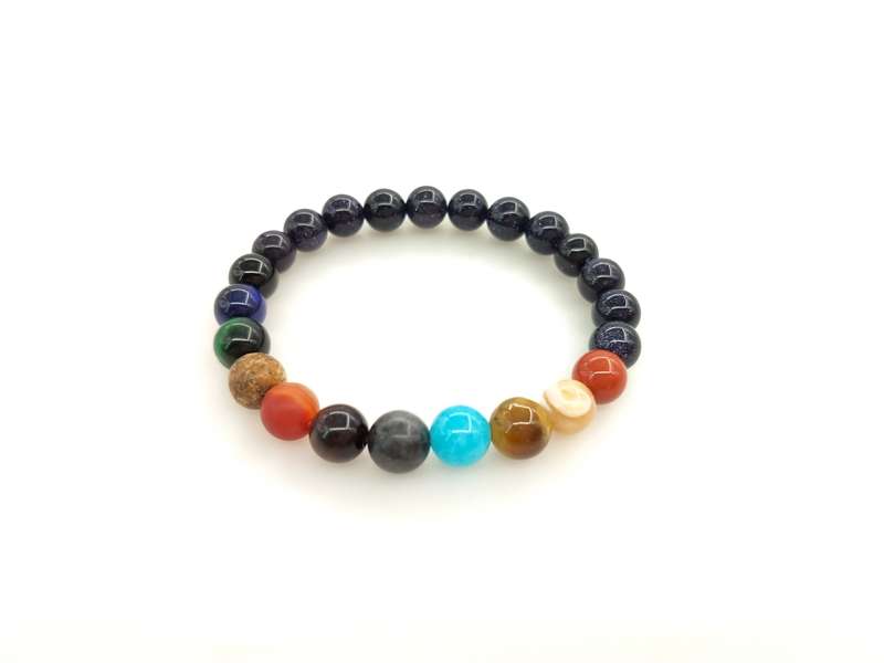 Argent Craft - Eight Planets Space Chakra Natural Stone Bracelet