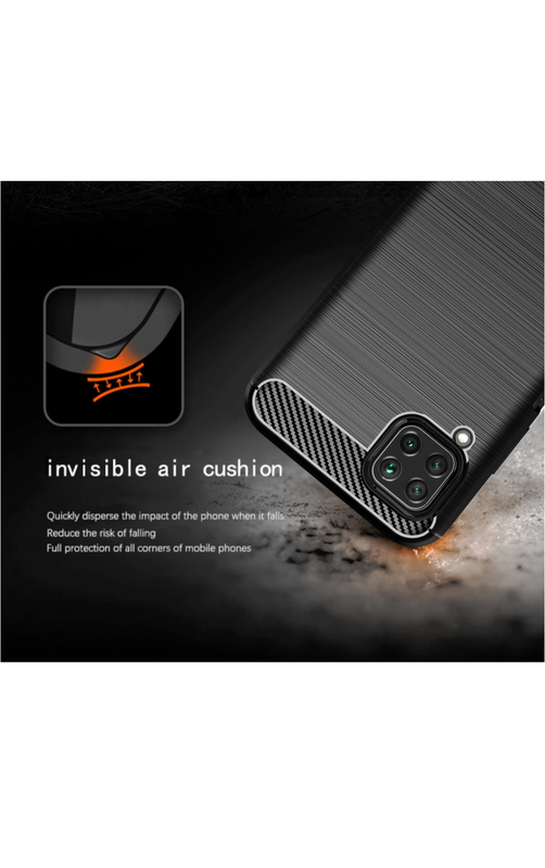 Huawei P40 Lite Shockproof Carbon Fiber Design Cover - Blue