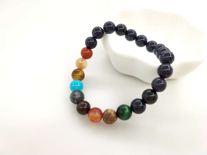 Argent Craft - Eight Planets Space Chakra Natural Stone Bracelet