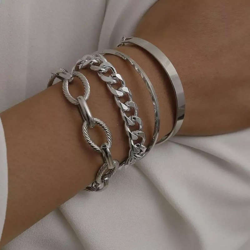 Argent Craft New York Link Bracelet set (4 pcs) (silver)