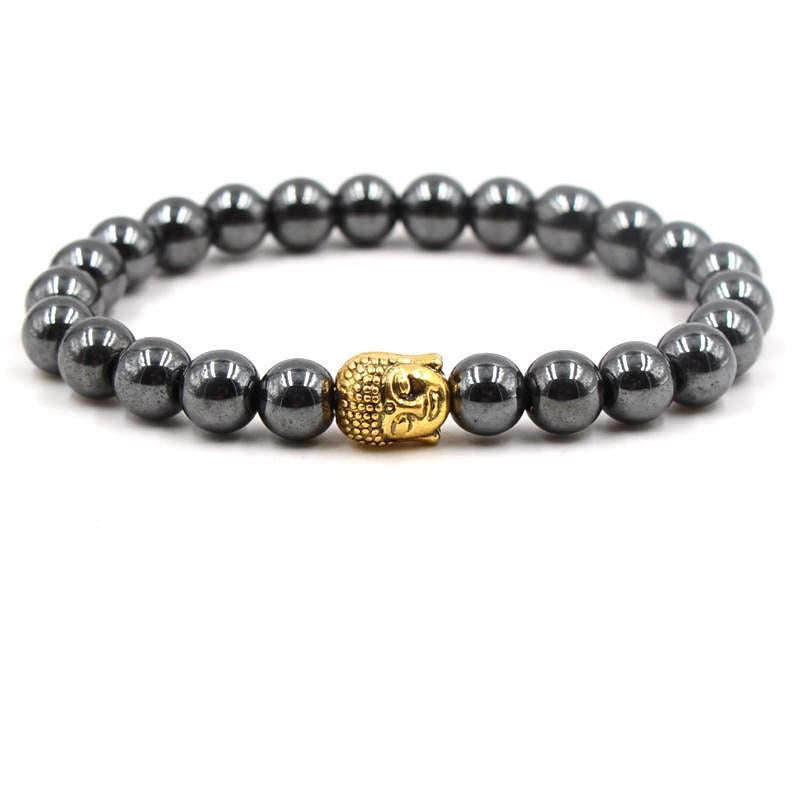 Argent Craft Hematite and Buddha Bracelet (gold)
