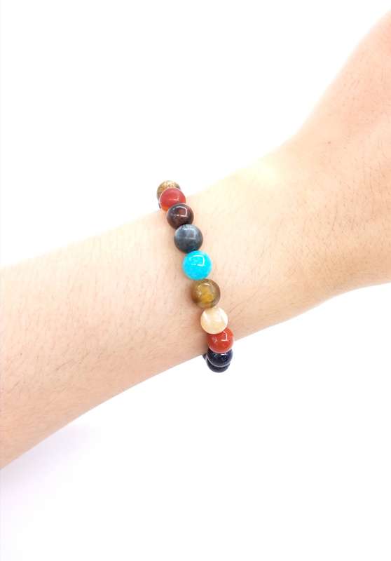 Argent Craft - Eight Planets Space Chakra Natural Stone Bracelet