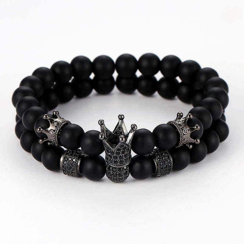 Argent Craft Imperial Crown 2 Set Bracelet (black)