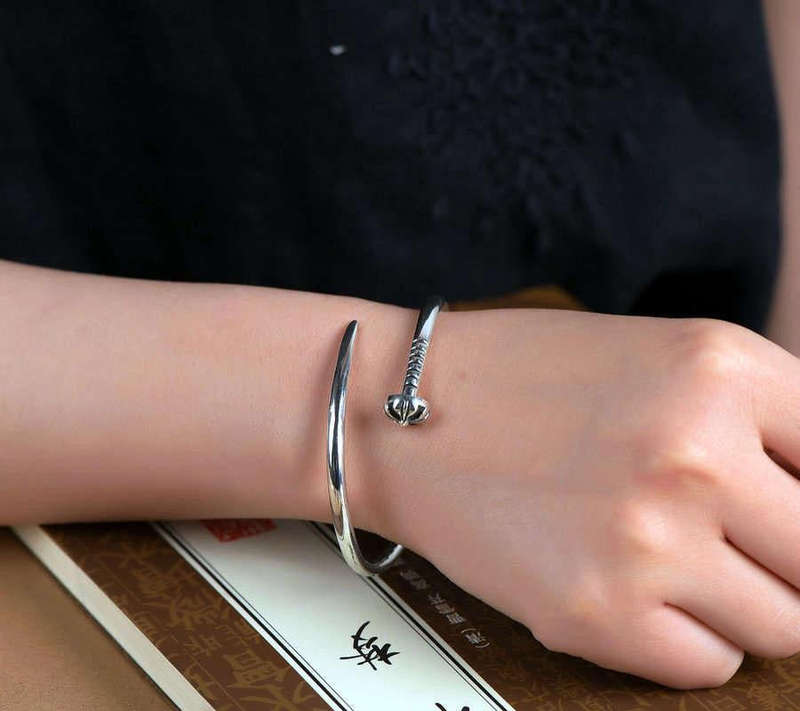 Argent Craft Sterling Silver Nail Cuff Bracelet