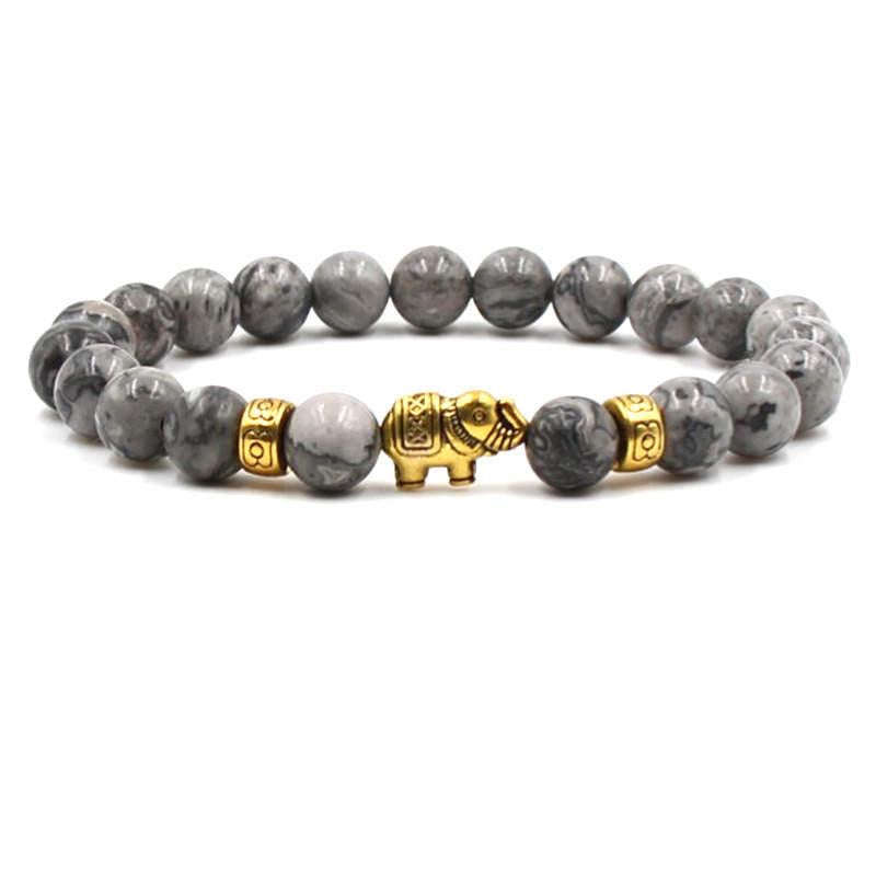 Argent Craft Lolite Stone With Wisdom Elephant Bracelet (gold)
