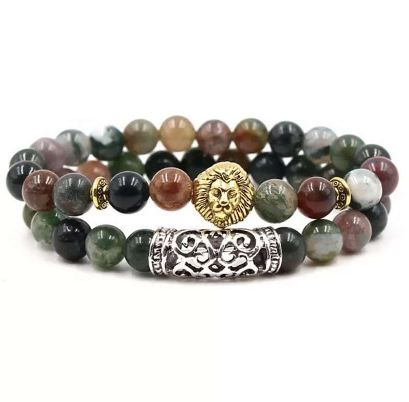 Argent Craft Healing Stones With Lion and Ancient Scroll (Gold and Silver)